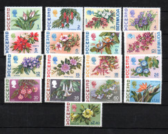Bermuda 1970/76 Old Set Def. Stamps Flowers (Michel 244/60) Nice MNH - Bermuda