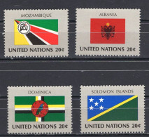 United Nations UN New York Serie 4v 1982 Flag Serie Mozambique Albania Dominica Solomon Isl MNH - Nuevos