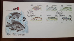 P) 1989 ZIMBABWE, FISH, ENDEMIC SPECIES, COMPLETE EMISSION, MULTICOLOURED, FDC XF - Zimbabwe (1980-...)