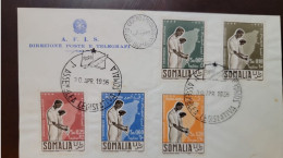 P) 1956 SOMALIA, FIRST COMMEMORATIVE LEGISLATIVE ASSEMBLY, COMPLETE EMISSION, MULTICOLOURED, FDC XF - Somalie (1960-...)