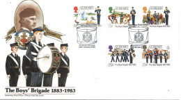 Guernsey 1983  Centenary Of The Boys' Brigade Mi 260 - 264 FDC - Guernsey