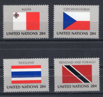 United Nations UN New York Serie 4v 1981 Flag Serie Thailand Czechoslovakia Trinidad & Tobago Malta MNH - Nuovi