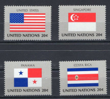 United Nations UN New York Serie 4v 1981 Flag Serie USA Singapore Costa Rica Panama MNH - Nuevos