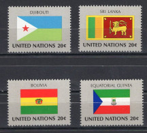 United Nations UN New York Serie 4v 1981 Flag Serie Sri Lanka Djibouti Bolivia Equatorial Guinea MNH - Nuevos