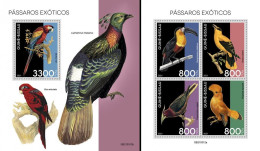 Guinea Bissau 2021, Animals, Exotic Birds, 4val In BF +BF - Papegaaien, Parkieten