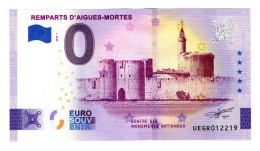 2023-1 FRANCE BILLET TOURISTIQUE 0 EURO SOUVENIR N° UEGR012219 REMPARTS D'AIGUES-MORTES - Essais Privés / Non-officiels