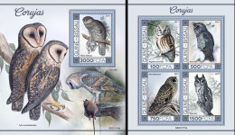 Guinea Bissau 2021, Animals, Owls I, 4val In BF +BF - Owls