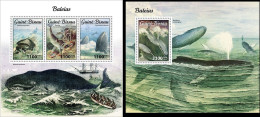 Guinea Bissau 2021, Animals, Whales I, 3val In BF+BF - Balene