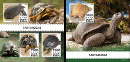 Guinea Bissau 2021, Animals, TurtleS IV, 3val In BF +BF - Tortues