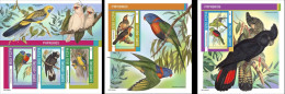 Guinea Bissau 2021, Animals, Parrots, 3val In BF+2BF - Papagayos