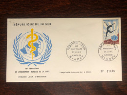 NIGER FDC COVER 1968 YEAR WHO OMS HEALTH MEDICINE STAMPS - Níger (1960-...)