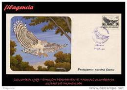 AMERICA. COLOMBIA SPD-FDC. 1989 EMISION PERMANENTE. FAUNA COLOMBIANA. AGUILA HARPÍA - Colombia