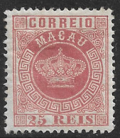 Macau Macao – 1884 Crown Type 25 Réis Mint Stamp - Ungebraucht