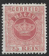 Macau Macao – 1884 Crown Type 25 Réis Mint Stamp - Ongebruikt