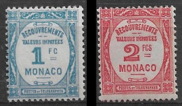 Monaco. Taxe N°27/28* Cote 235€. - Strafport