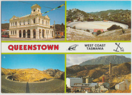 Australia TASMANIA TAS Post Office Mining Town Views QUEENSTOWN Colour Tech DS207K Multiview Postcard C1980s - Andere & Zonder Classificatie