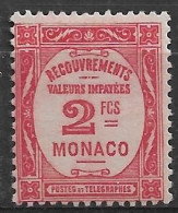 Monaco. Taxe N°28 * Cote 125€. - Strafport