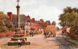 43104255 Wyre Village Cross Painting Kuenstlerkarte Wyre - Andere & Zonder Classificatie