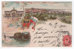 Gruss Aus Odessa Russian Multiview Postcard 1901 - Ukraine