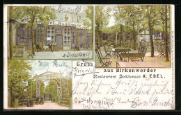 Lithographie Birkenwerder, Restaurant Boddensee Von A. Ebel  - Birkenwerder
