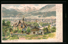Künstler-AK Edward Theodore Compton: Innsbruck, Ortsansicht Von Nord Aus Der Vogelschau  - Compton, E.T.
