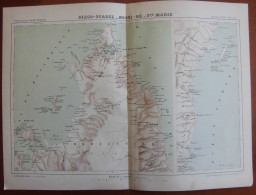 Madagascar : Diego, Nossi-Bé, Sainte-Marie : Carte En Couleur De Paul Pelet (1891) - Cartes Géographiques