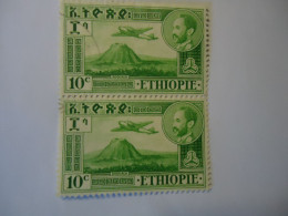 ETHIOPIA  USED PAIR   STAMPS  AIR 1947 - Ethiopia