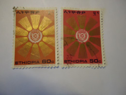 ETHIOPIA  USED   2 STAMPS  EMBLEM 1976 - Ethiopia