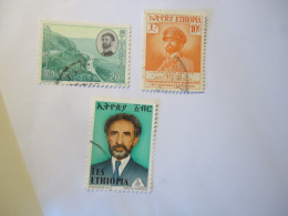 ETHIOPIA  USED  3  STAMPS   KINGS - Ethiopia