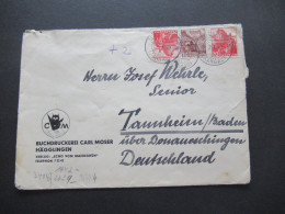 Schweiz 1942 Zensursbeleg Hägglingen - Tannheim Mehrfachzensur / OKW Zensurstreifen Geöffnet Rückseitig Verschlussmarke - Brieven En Documenten