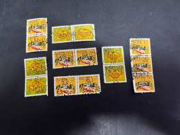 17-3-2024 (stamp) 1x3 + 6x2 Australian Perforated Stamps  / Perfins Stamps / Timbres Perfinés (as Seen On Scan) - Perfins