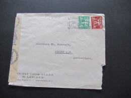 Niederlande 1942 Zensursbeleg Umschlag Kunst Voor Allen H. Leicher Amsterdam - Menden / OKW Zensurstreifen Geöffnet - Covers & Documents