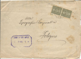 1863 Busta Con Coppia Del Cent 1 Da Massa Martana A Foligno - Oblitérés