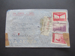 Argentinien 1940 Luftpost Via Condor Lati Buenos Aires - Lahr Schwarzwald / Certificado Registered Letter / OKW Zensur - Storia Postale