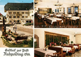 73569825 Ruhpolding Gasthof Zur Post Speisessal Brunnen Ruhpolding - Ruhpolding