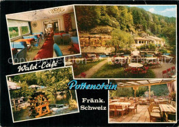 73569542 Pottenstein Oberfranken Wald Cafe Gastraum Terrasse Wasserrad Pottenste - Pottenstein