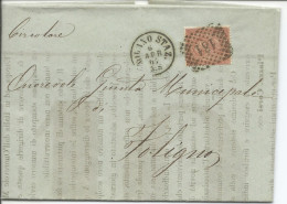 1863 Busta Con Cent 2 Londra DLR, Annullo Numerale - Usados