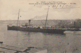 ORAN . (Paquebot) Le " VILLE DE NAPLES " Courrier Postal De La Compagnie Générale Transatlantique - Steamers