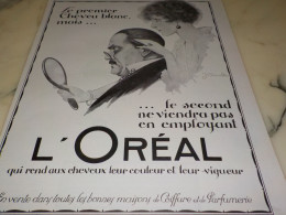 ANCIENNE PUBLICITE  1 ER CHEVEU BLANC  L OREAL 1922 - Altri & Non Classificati