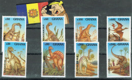 FIL GHANA  SET 8V DINOSAURIOS - Ghana (1957-...)