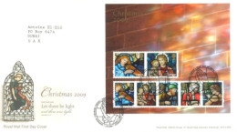 GREAT BRITAIN - 2009, FDC OF MINIATURE STAMPS SHEET OF CHRISTMAS. - Brieven En Documenten