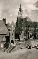 73566210 Moelln Lauenburg St Nicolai Kirche Mit Rathaustreppe Und Gerichtslaube  - Mölln