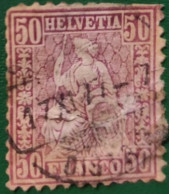 SVIZZERA 1867 HELVETIA SEDUTA  50c - Oblitérés