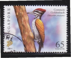 SINGAPORE 2007 COMMON GOLDENBACK, BIRD, $0.65 2ND RE-PRINT (2007C) 1 STAMP IN FINE USED (**) - Singapore (1959-...)