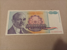 Billete Yugoslavia, 500000000 Dinara, Serie AA, Año 1993 - Yugoslavia