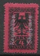 Albania Mh * Dues Stamp With Silver Overprint 5 Euros 1925 - Albania