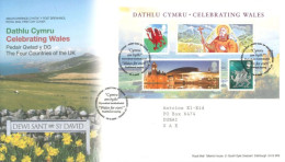 GREAT BRITAIN - 2009, FDC MINIATURE STAMPS SHEET OF DATHLU CYMRU CEEBRATING WALES. - Storia Postale