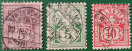 SVIZZERA 1882  STEMMI HELVETIA  5-10c - Used Stamps