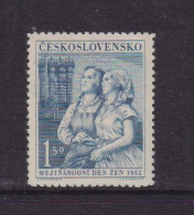 CZECHOSLOVAKIA  - 1952  Womens Day 1k50   Never Hinged Mint - Unused Stamps