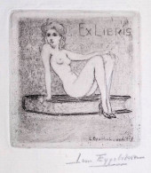 EX LIBRIS LEON EYGELSHOVEN  Per IPSE FECIT L4-B01 EXLIBRIS #4 NUDO EROTICO - Ex-libris